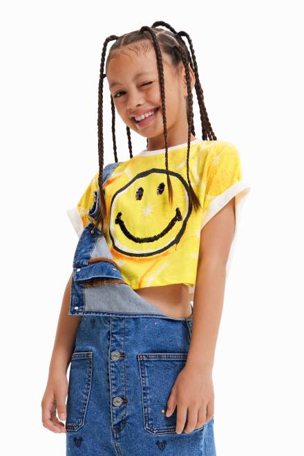 Smiley lemon cropped T-shirt Desigual Girl 2ZPR1805 Clothing