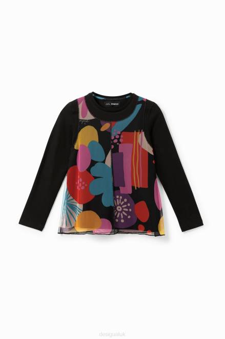 Tulle print T-shirt Desigual Girl 2ZPR1802 Clothing