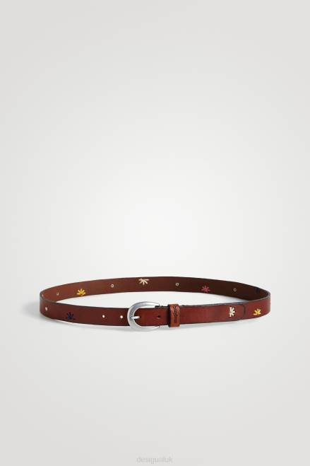 Embroidered leather belt Desigual Women 2ZPR1452 Accessory