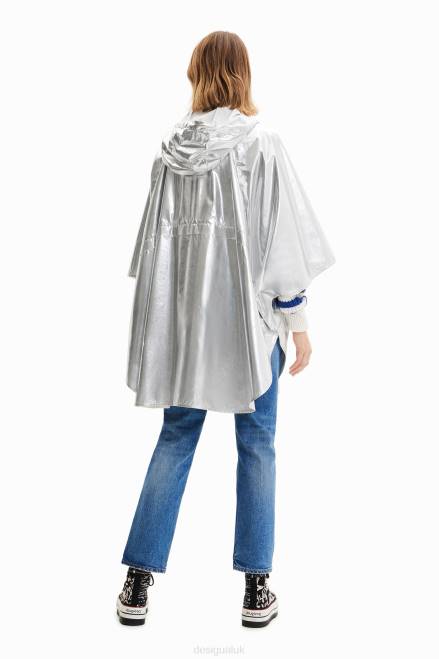 Metallic laminated rain poncho Desigual Women 2ZPR570 Accessory