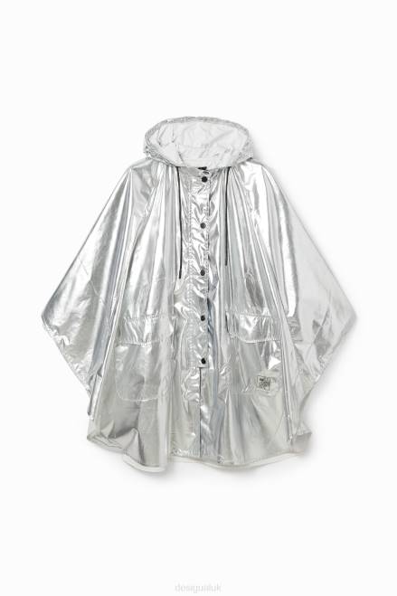 Metallic laminated rain poncho Desigual Women 2ZPR570 Accessory