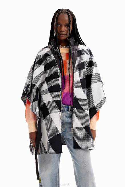 Plaid belted poncho Desigual Women 2ZPR1440 Accessory