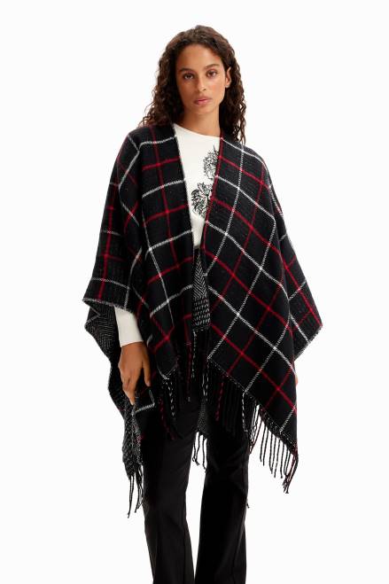 Reversible check poncho Desigual Women 2ZPR1436 Accessory