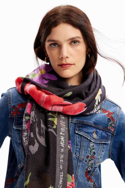 Floral patchwork rectangular foulard Desigual Women 2ZPR1444 Accessory