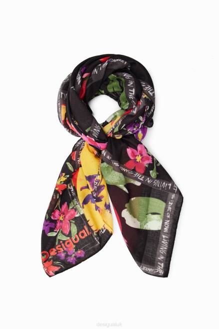 Floral patchwork rectangular foulard Desigual Women 2ZPR1444 Accessory