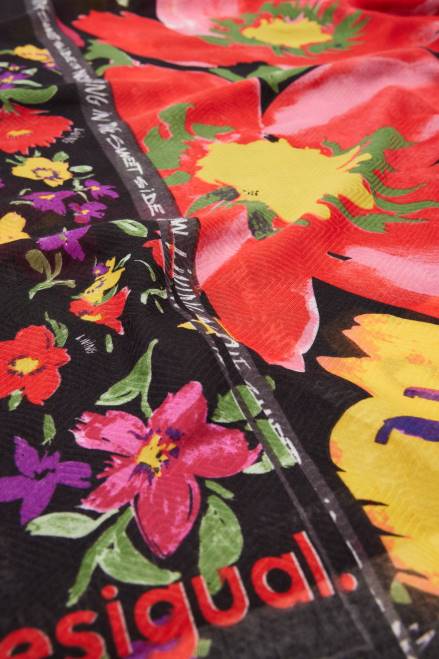 Floral patchwork rectangular foulard Desigual Women 2ZPR1444 Accessory