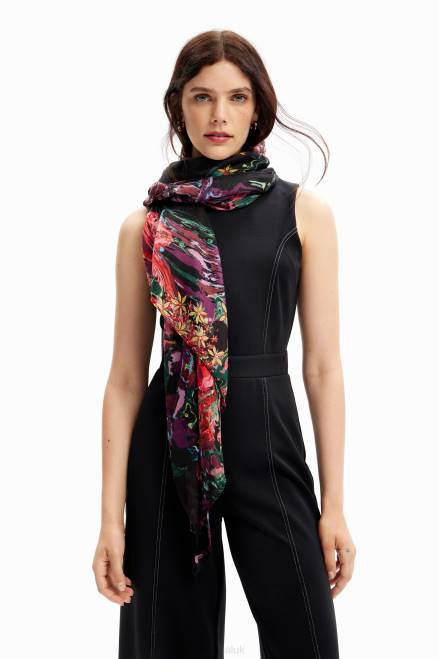 Floral rectangular foulard Desigual Women 2ZPR1427 Accessory