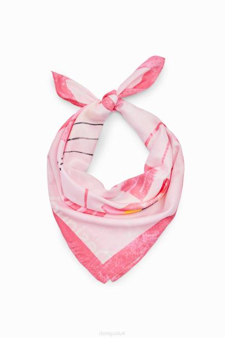 Pink Panther square scarf Desigual Women 2ZPR494 Accessory
