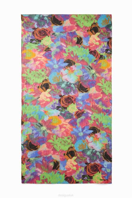 Rectangular crinkled floral foulard Desigual Women 2ZPR562 Accessory
