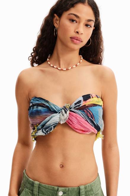 Rectangular crinkled newspaper foulard Desigual Women 2ZPR338 Accessory