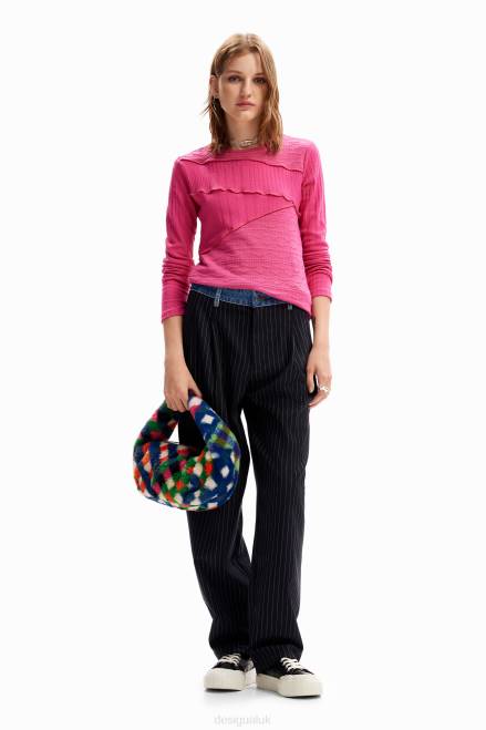 Fur-effect diamond bag Desigual Women 2ZPR1268 Accessory