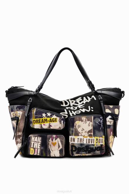 Large canvas newspaper bag Desigual Women 2ZPR1254 Accessory