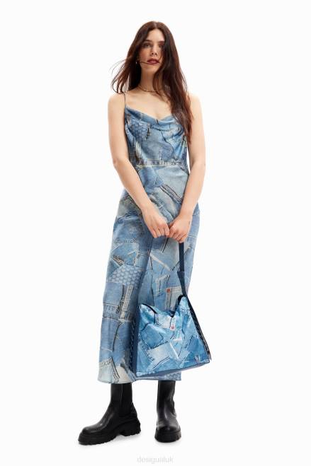 Large denim patchwork bag Desigual Women 2ZPR253 Accessory