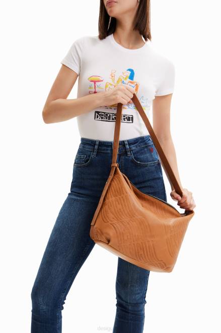 Large leather logo bag Desigual Women 2ZPR534 Accessory