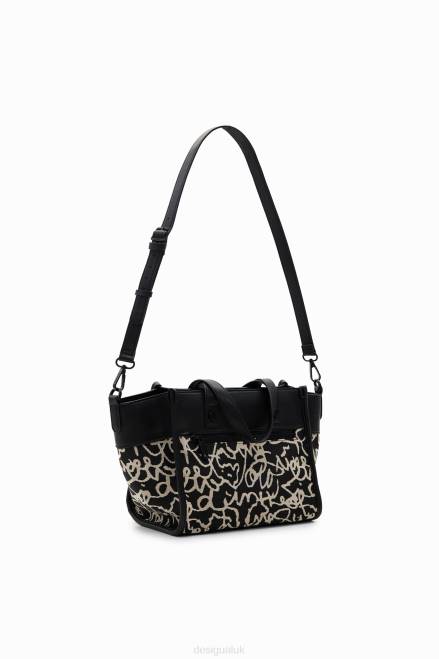 Midsize canvas text bag Desigual Women 2ZPR1217 Accessory