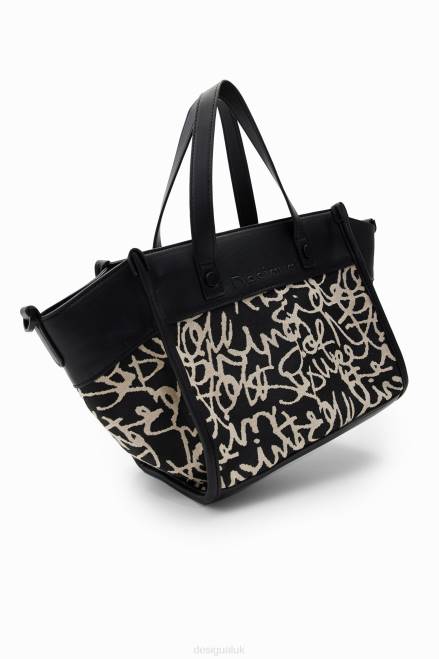 Midsize canvas text bag Desigual Women 2ZPR1217 Accessory