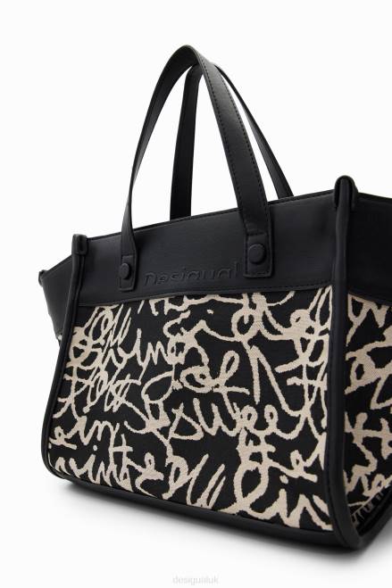 Midsize canvas text bag Desigual Women 2ZPR1217 Accessory