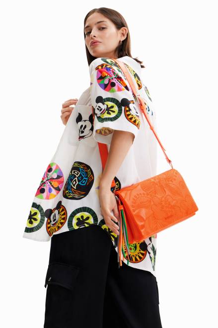 Midsize crossbody bag with embroidered flowers Desigual Women 2ZPR1331 Accessory