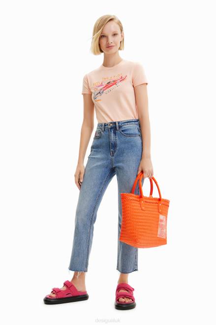 Midsize woven tote bag Desigual Women 2ZPR732 Accessory