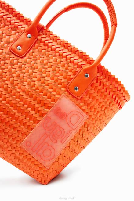 Midsize woven tote bag Desigual Women 2ZPR732 Accessory