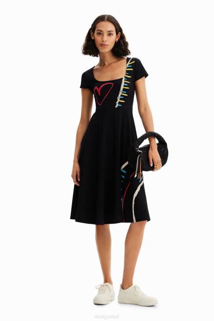 Arty A-line knit dress Desigual Women 2ZPR860 Clothing