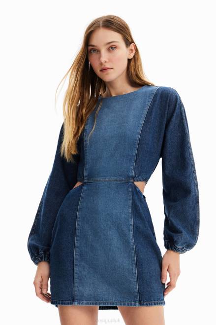 Circular Denim cut-out dress Desigual Women 2ZPR961 Clothing