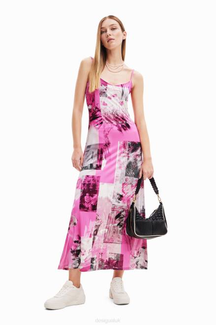 Collage midi slip dress Desigual Women 2ZPR985 Clothing