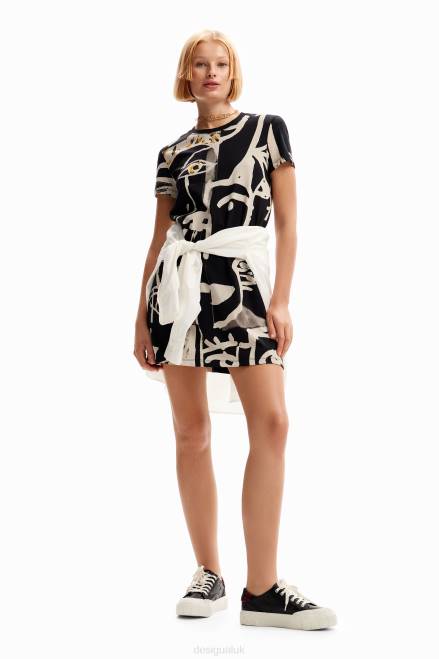 Face mini T-shirt dress Desigual Women 2ZPR44 Clothing