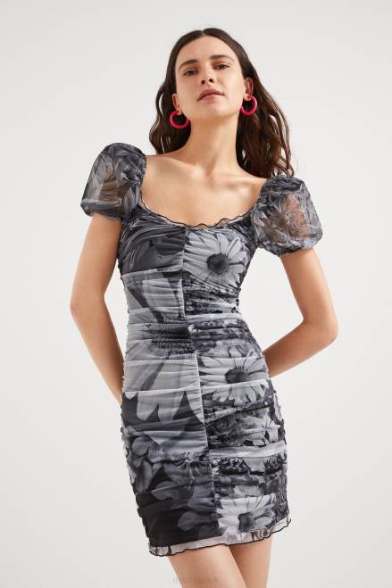 Floral ruched dress Desigual Women 2ZPR1136 Clothing