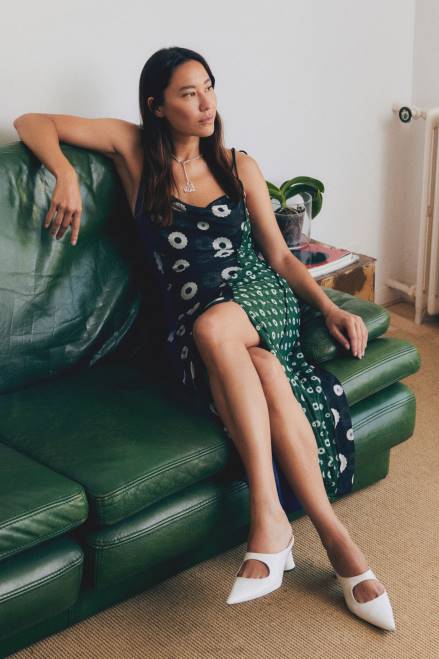 Geometric midi slip dress Desigual Women 2ZPR77 Clothing