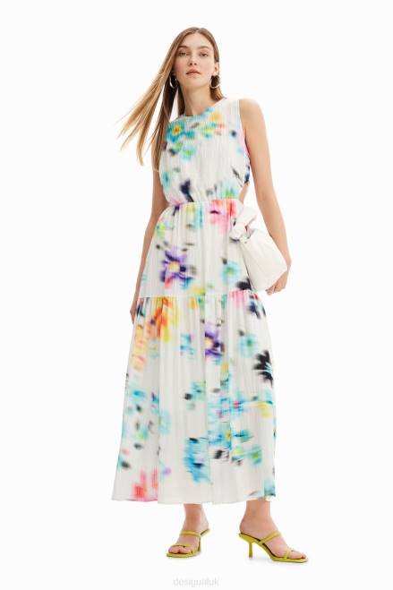 Long blurry cut-out dress Desigual Women 2ZPR744 Clothing