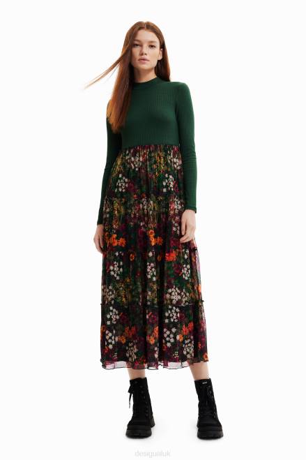 Long dress with tulle skirt Desigual Women 2ZPR1003 Clothing