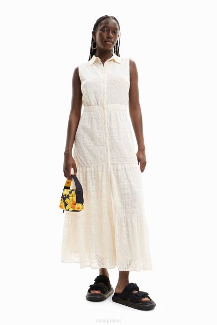 Long embroidered shirt dress Desigual Women 2ZPR691 Clothing