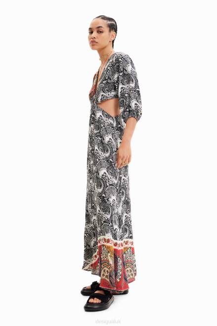 Long paisley cut-out dress Desigual Women 2ZPR790 Clothing