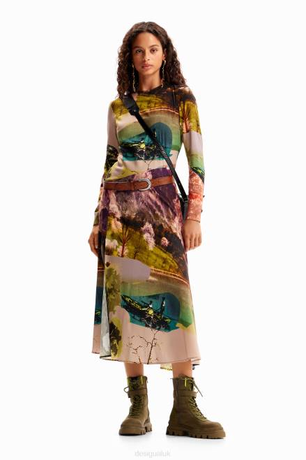 M. Christian Lacroix collage midi dress Desigual Women 2ZPR168 Clothing