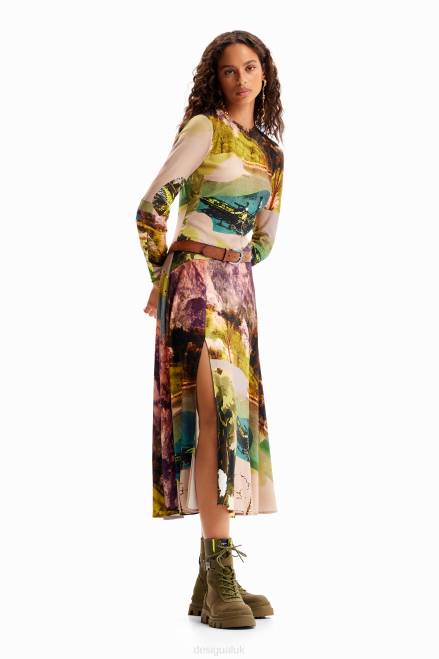 M. Christian Lacroix collage midi dress Desigual Women 2ZPR168 Clothing