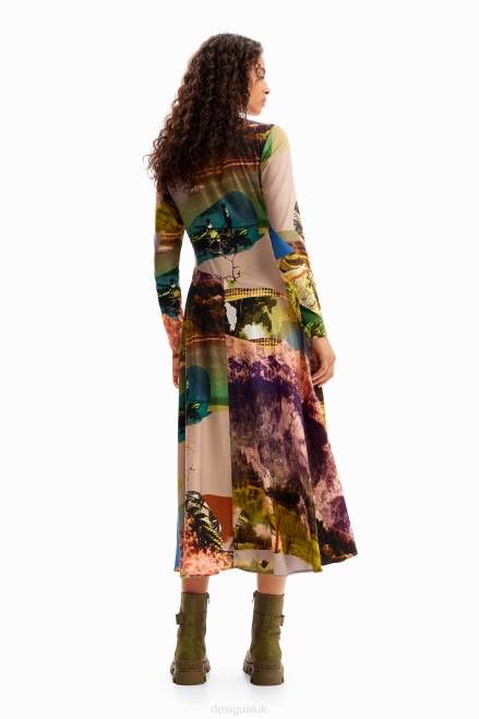 M. Christian Lacroix collage midi dress Desigual Women 2ZPR168 Clothing