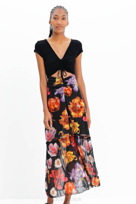 M. Christian Lacroix combination floral long dress Desigual Women 2ZPR356 Clothing