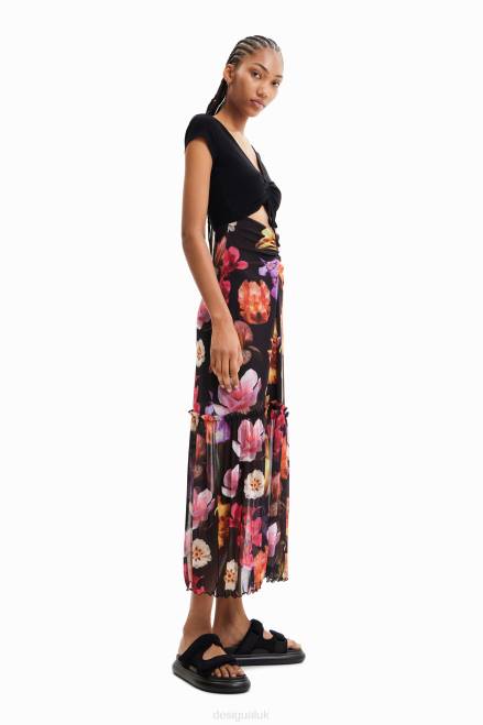 M. Christian Lacroix combination floral long dress Desigual Women 2ZPR356 Clothing