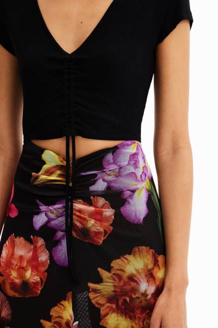 M. Christian Lacroix combination floral long dress Desigual Women 2ZPR356 Clothing