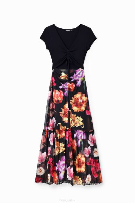 M. Christian Lacroix combination floral long dress Desigual Women 2ZPR356 Clothing