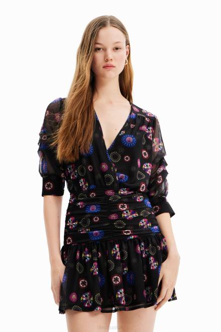 M. Christian Lacroix draped short dress Desigual Women 2ZPR430 Clothing