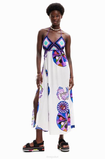 M. Christian Lacroix long crochet dress Desigual Women 2ZPR523 Clothing
