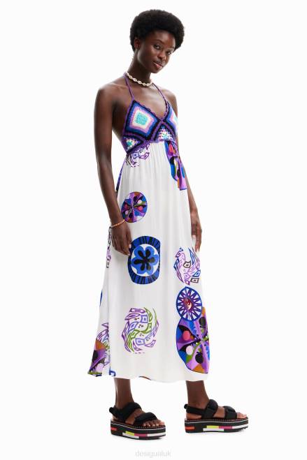 M. Christian Lacroix long crochet dress Desigual Women 2ZPR523 Clothing