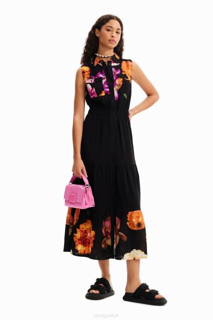 M. Christian Lacroix long floral shirt dress Desigual Women 2ZPR35 Clothing