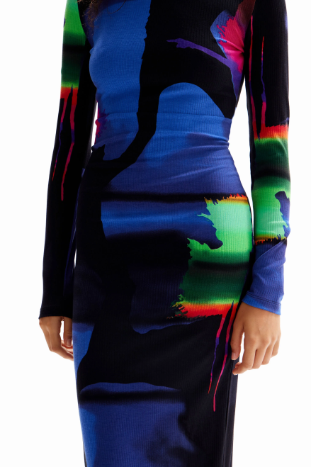 M. Christian Lacroix neon midi dress Desigual Women 2ZPR202 Clothing