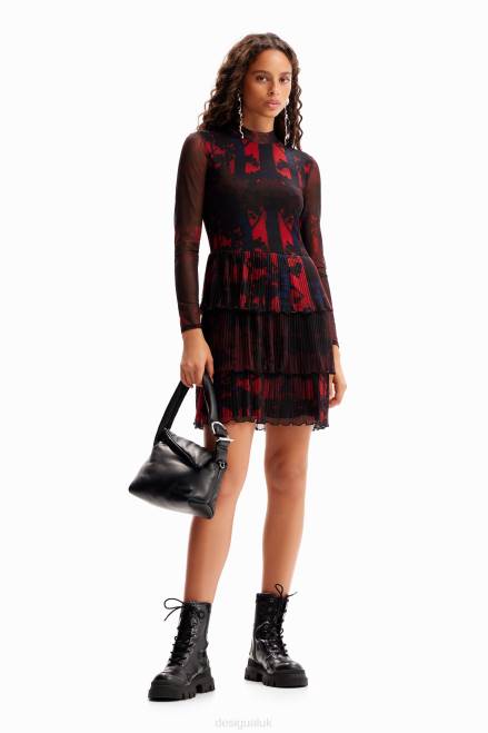 M. Christian Lacroix short pleated dress Desigual Women 2ZPR839 Clothing