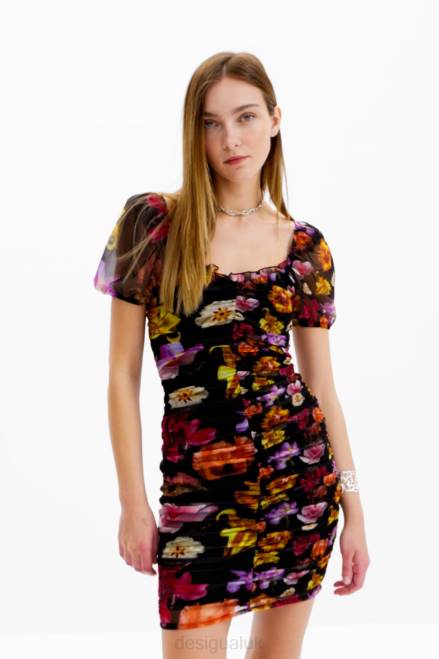 M. Christian Lacroix short ruched dress Desigual Women 2ZPR625 Clothing