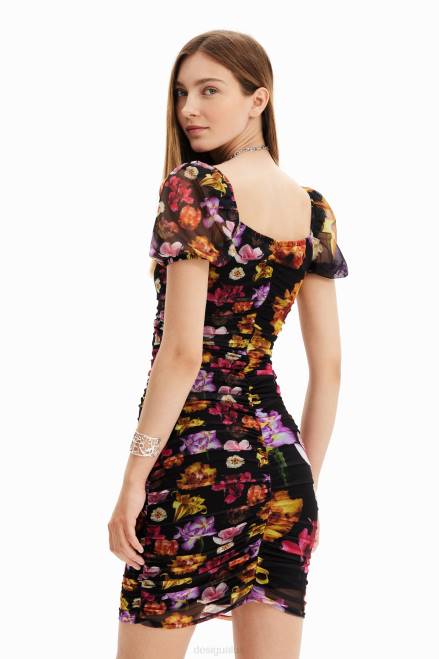 M. Christian Lacroix short ruched dress Desigual Women 2ZPR625 Clothing