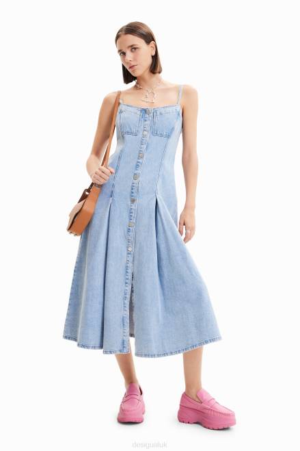 Maitrepierre slim denim midi dress Desigual Women 2ZPR965 Clothing